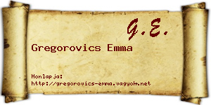 Gregorovics Emma névjegykártya